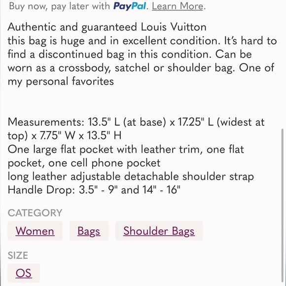 XL LOUIS VUITTON ZIPPER TOTE - Picture 13 of 15